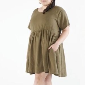 Tuesday of California Muffy Dress Dried Oregano Green Sz 2X